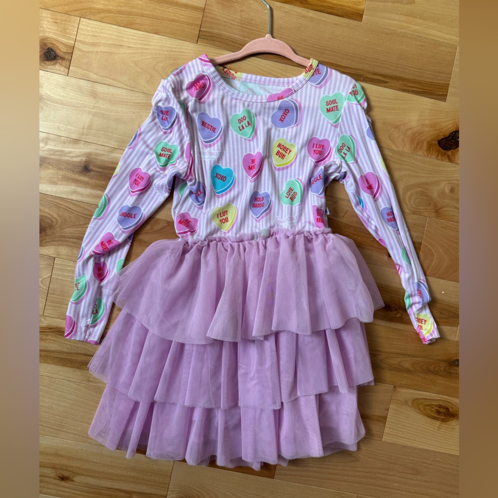 Tutu Dress with Candy Heart Print